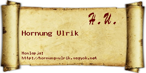 Hornung Ulrik névjegykártya